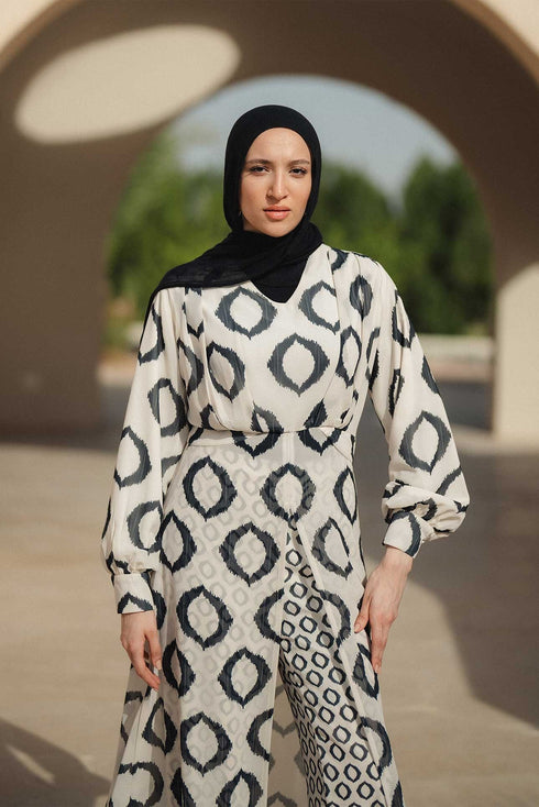 فستان بطباعة